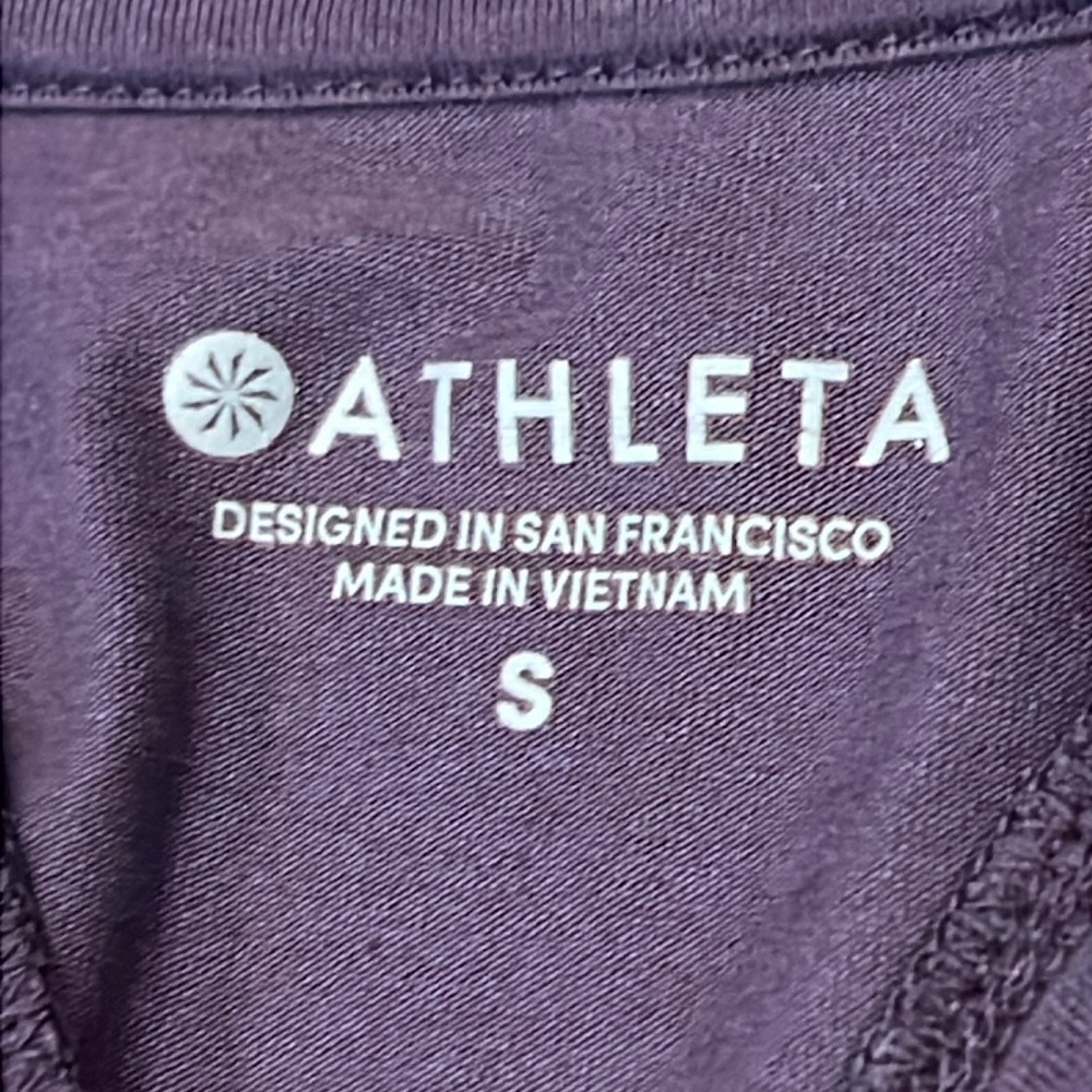 Athleta Racerback Tank Top Size Small Plum Purple Cinched Sides w/Ties - Picture 5 of 10